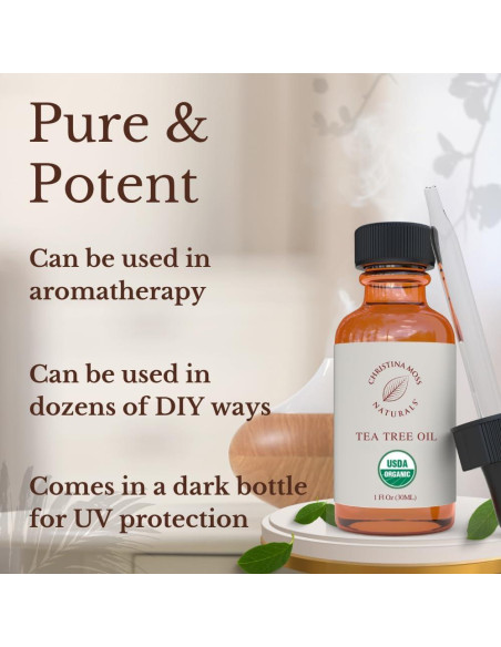 Aceite de Árbol de Té Orgánico Christina Moss 30ml Puro y Multiusos