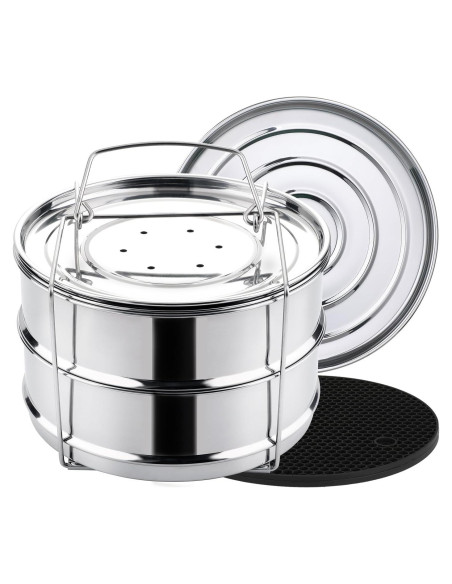 Bandejas de Vapor Apilables Aozita para Olla de Presión 8 Qt