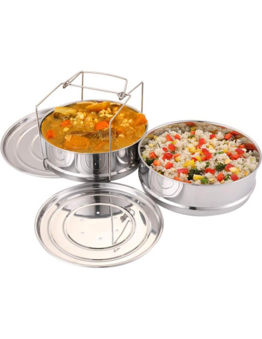 Bandejas de Vapor Apilables Aozita para Olla de Presión 8 Qt