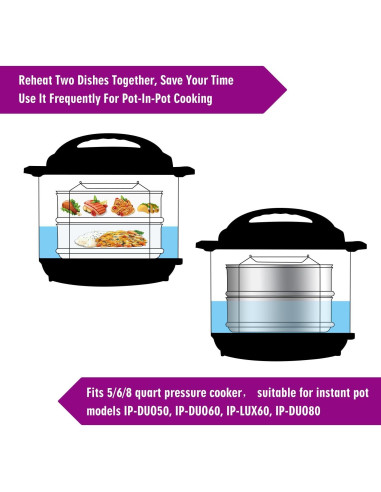 Bandejas de Vapor Apilables Aozita para Olla de Presión 8 Qt