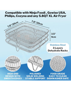 Rejilla Deshidratadora 3 Capas Lancisism para Freidora de Aire 2