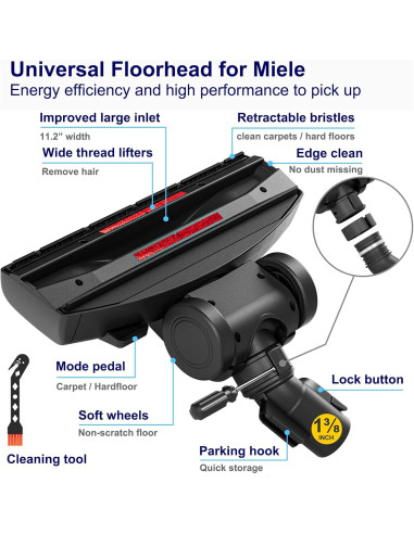 Cabezal Universal Portek para Aspiradoras Miele C1 C2 C3 CX1