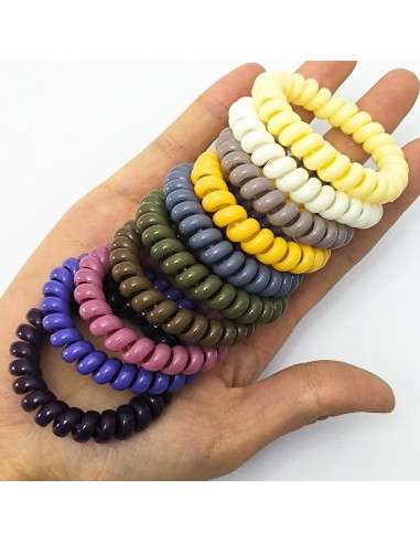 Tiras de Cabello Espirales Elásticas Leenchiry 20 Piezas