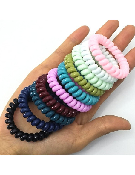 Tiras de Cabello Espirales Elásticas Leenchiry 20 Piezas