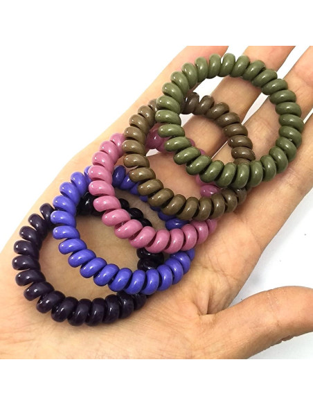 Tiras de Cabello Espirales Elásticas Leenchiry 20 Piezas