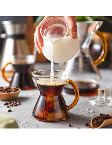 Taza de café de vidrio soplado Chemex 295 ml diseño elegante