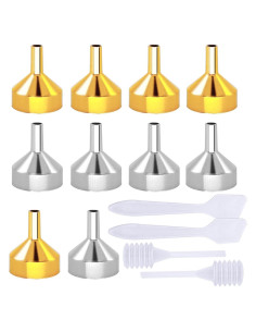 Paquete de 10 embudos metálicos pequeños CKANDAY con pipetas