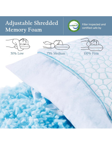 Almohadas de Cama Luxe Linen Queen 2 Piezas Ajustables