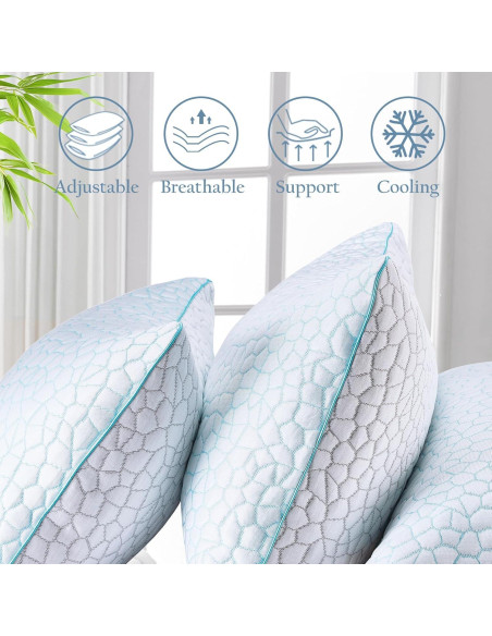 Almohadas de Cama Luxe Linen Queen 2 Piezas Ajustables