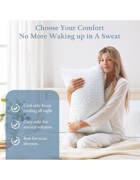 Almohadas de Cama Luxe Linen Queen 2 Piezas Ajustables