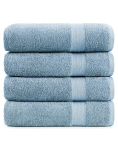 Toallas de Baño LANE LINEN 100% Algodón 4 Piezas Azul 71x137cm