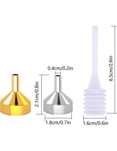 Paquete de 10 embudos metálicos pequeños CKANDAY con pipetas 2