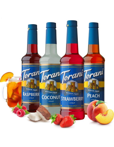 Paquete de Sirope Sin Azúcar Torani - Variedad Soda 4 Sabores