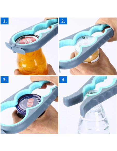 Abre frascos Otstar ergonómico para ancianos y artritis - Azul