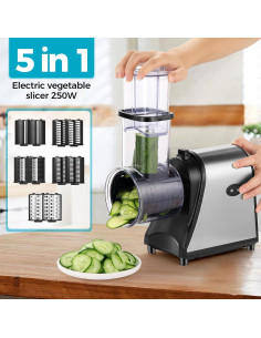 Rallador Eléctrico Nictemaw 250W 5 Cuchillas Acero Inoxidable 2