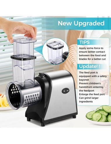 Rallador Eléctrico Nictemaw 250W 5 Cuchillas Acero Inoxidable