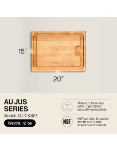 Tabla de Cortar de Madera John Boos Aujus 50.8x38.1 cm Reversible 2