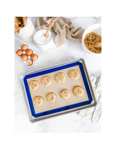 Juego de bandeja de media hoja USA Pan con tapete de silicona 2