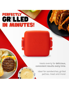 Hacedor de Sándwiches Microondas Micro Grill Rojo 20cm 2