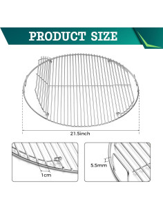 Rejilla Plegable de Acero Inoxidable Wanchao para Parrilla Weber 54.6 cm 2