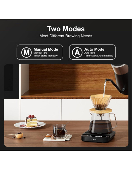 Balanza de Café Digital Ultrean 3kg/0.1g Recargable con Temporizador