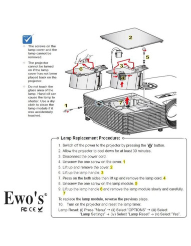 Bombilla de Proyector EWO'S 240W Reemplazo para Benq