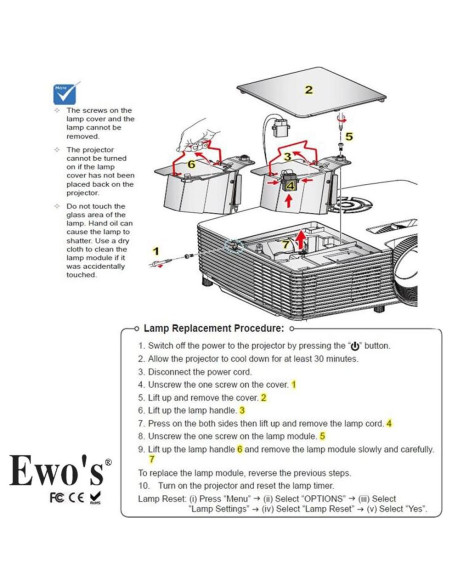 Bombilla de Proyector EWO'S 240W Reemplazo para Benq Bombilla de Proyector EWO'S 240W Reemplazo para Benq