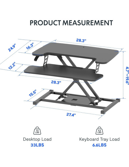 Escritorio de Pie Ajustable FlexiSpot SCB 71.9x41.4 cm