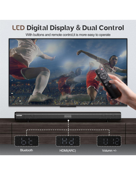 Barra de Sonido OFFSIR 100W 81.28cm Bluetooth HDMI AUX