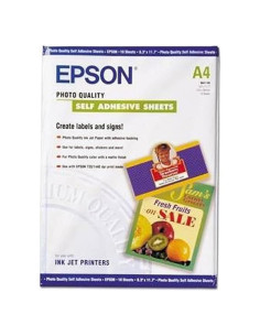 Hojas Autoadhesivas Fotográficas Epson 21x29.7 cm - 10 Hojas