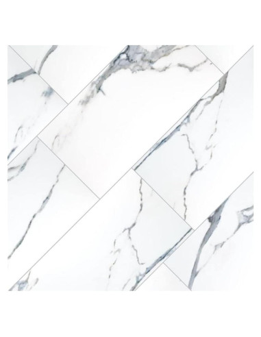 Azulejo de Porcelana Tenedos 12x24 Blanco con Vetado Gris