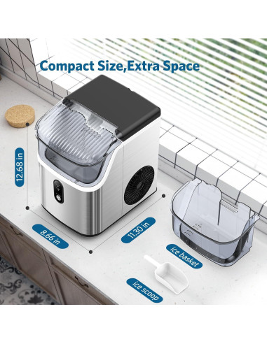 Máquina de Hielo en Nuggets COWSAR 15.88 kg/24H Acero Inoxidable