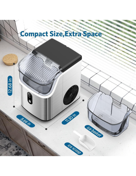 Máquina de Hielo en Nuggets COWSAR 15.88 kg/24H Acero Inoxidable