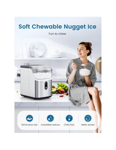 Máquina de Hielo en Nuggets COWSAR 15.88 kg/24H Acero Inoxidable