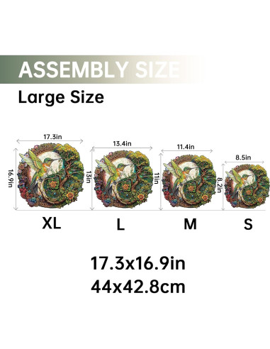 Rompecabezas de Madera Jigfoxy Colibrí Yin Yang 100 Piezas