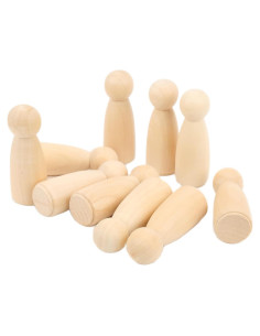 10 Muñecos de Madera Sin Terminar Pssopp 75mm para Pintar