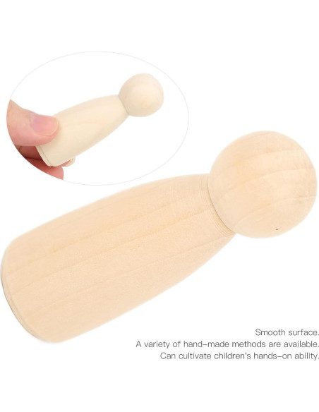 10 Muñecos de Madera Sin Terminar Pssopp 75mm para Pintar