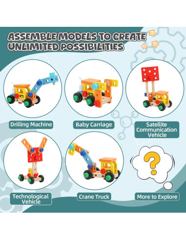 Juego Educativo 288 Piezas Bloques Magnéticos + 56 Herramientas