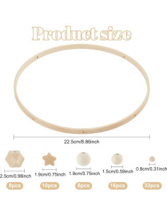 Móvil de Guardería Beinkmake Estrella de Madera DIY 77 Piezas 2