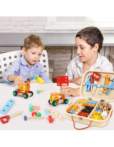 Juego Educativo 288 Piezas Bloques Magnéticos + 56 Herramientas