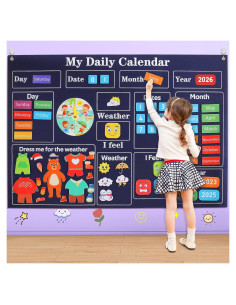 Calendario Diario de Fieltro Coosilion 1.0m para Aula Preescolar