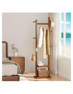 Perchero Independiente Taitiy de Madera Sólida con 5 Ganchos