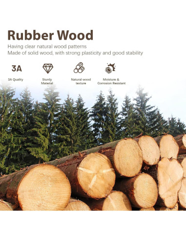 Perchero Independiente Taitiy de Madera Sólida con 5 Ganchos