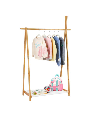 Perchero Infantil Plegable Jotsport de Bambú con Estante