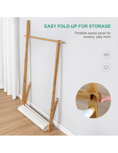 Perchero Infantil Plegable Jotsport de Bambú con Estante