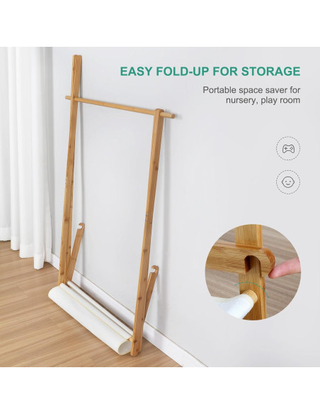 Perchero Infantil Plegable Jotsport de Bambú con Estante