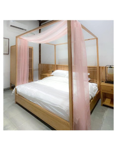 Bufanda de Dosel Rosa Linentalks 132 cm x 520 cm para Cama Individual