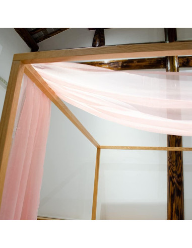 Bufanda de Dosel Rosa Linentalks 132 cm x 520 cm para Cama Individual