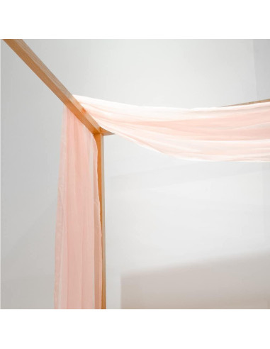 Bufanda de Dosel Rosa Linentalks 132 cm x 520 cm para Cama Individual