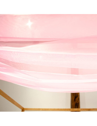 Bufanda de Dosel Rosa Linentalks 132 cm x 520 cm para Cama Individual